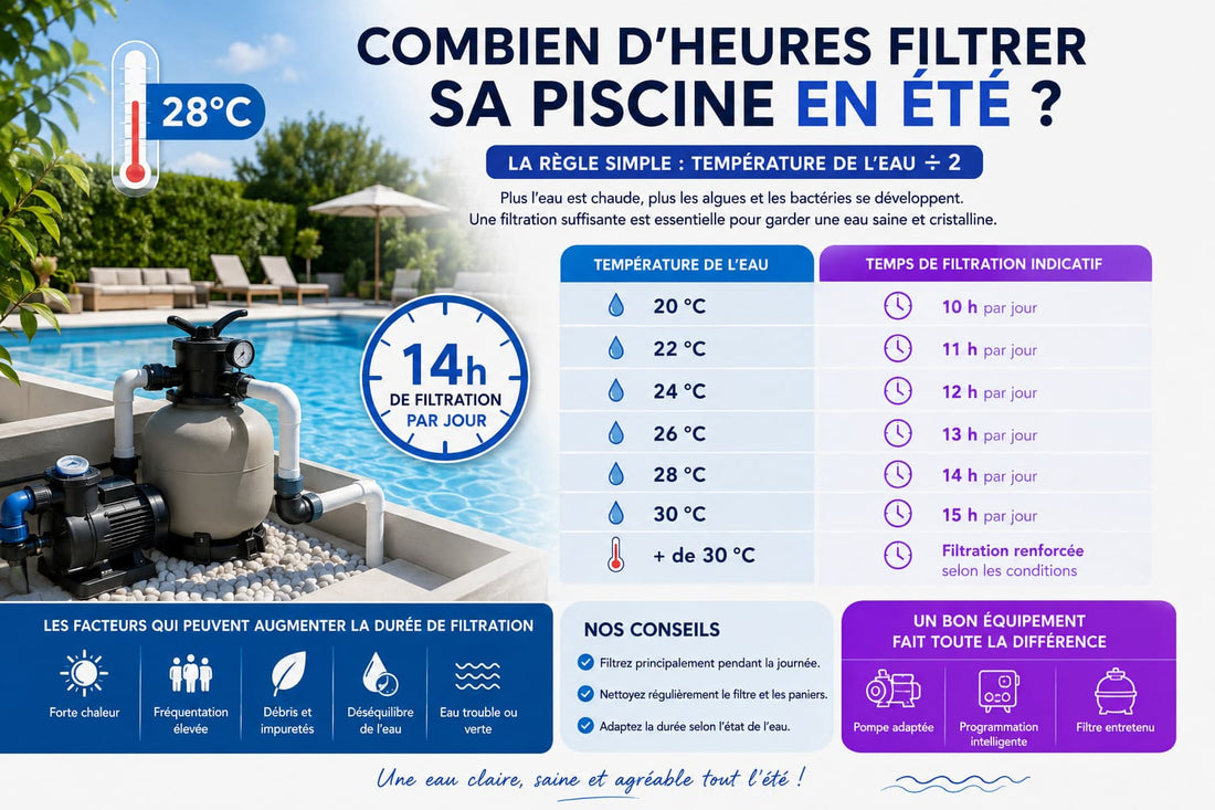 Combien d’heures faut-il filtrer sa piscine en été ?