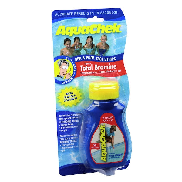 Kit testeur 50 bandelettes pour brome total pH TH alcalinité AQUACHEK